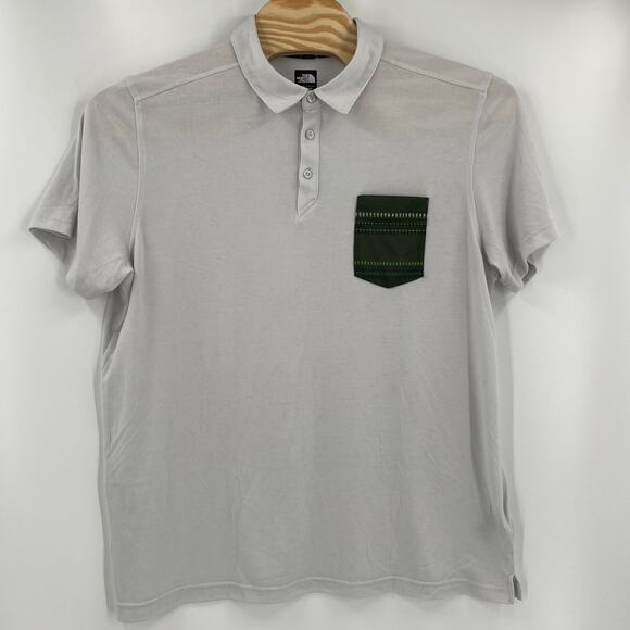 The North Face 2XL Light Gray Flashdry Short Sleeve Polo Shirt - Picture 5 of 6